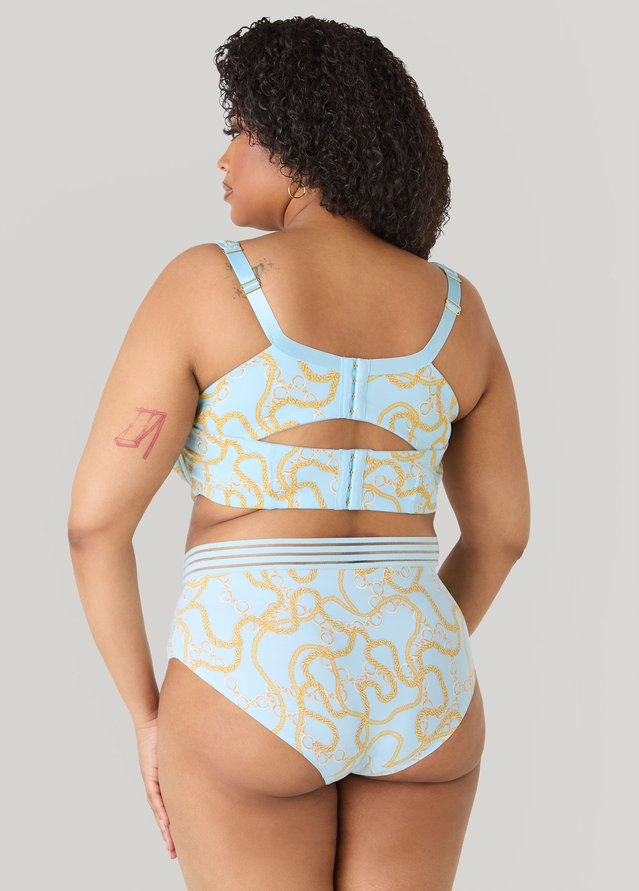 Chain Print Sheer Waist Briefs