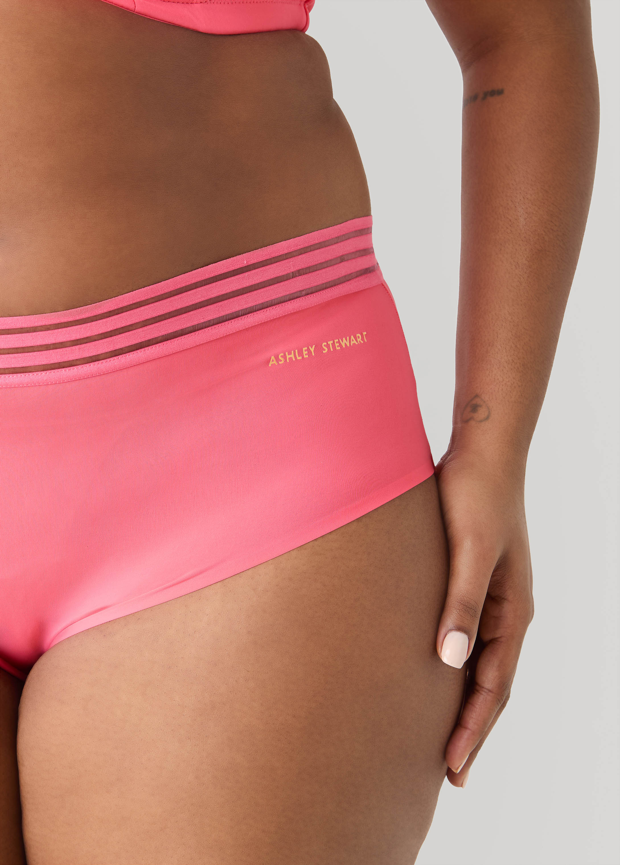 Sheer Striped Microfiber Briefs