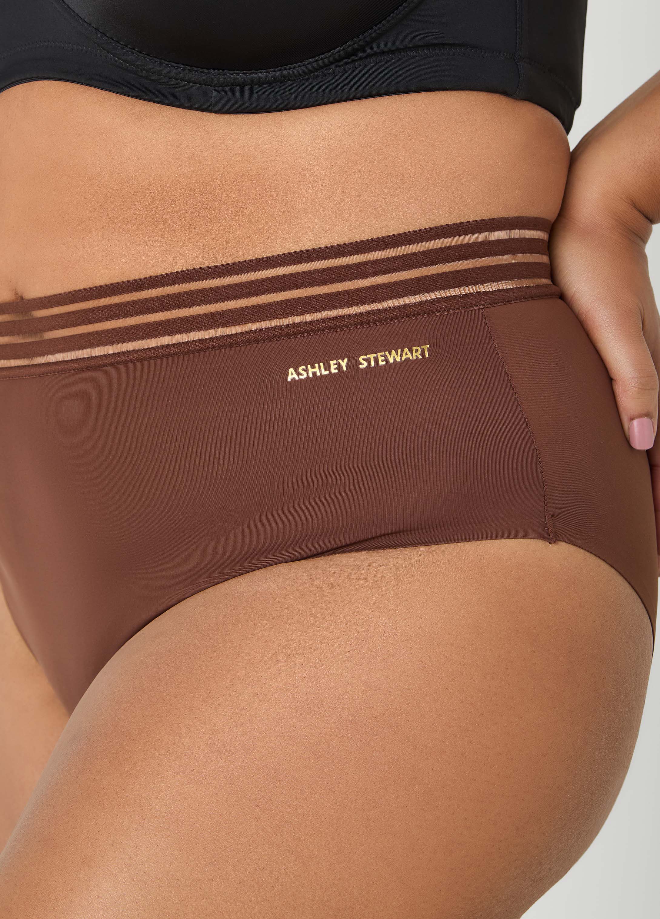 Sheer Striped Microfiber Briefs