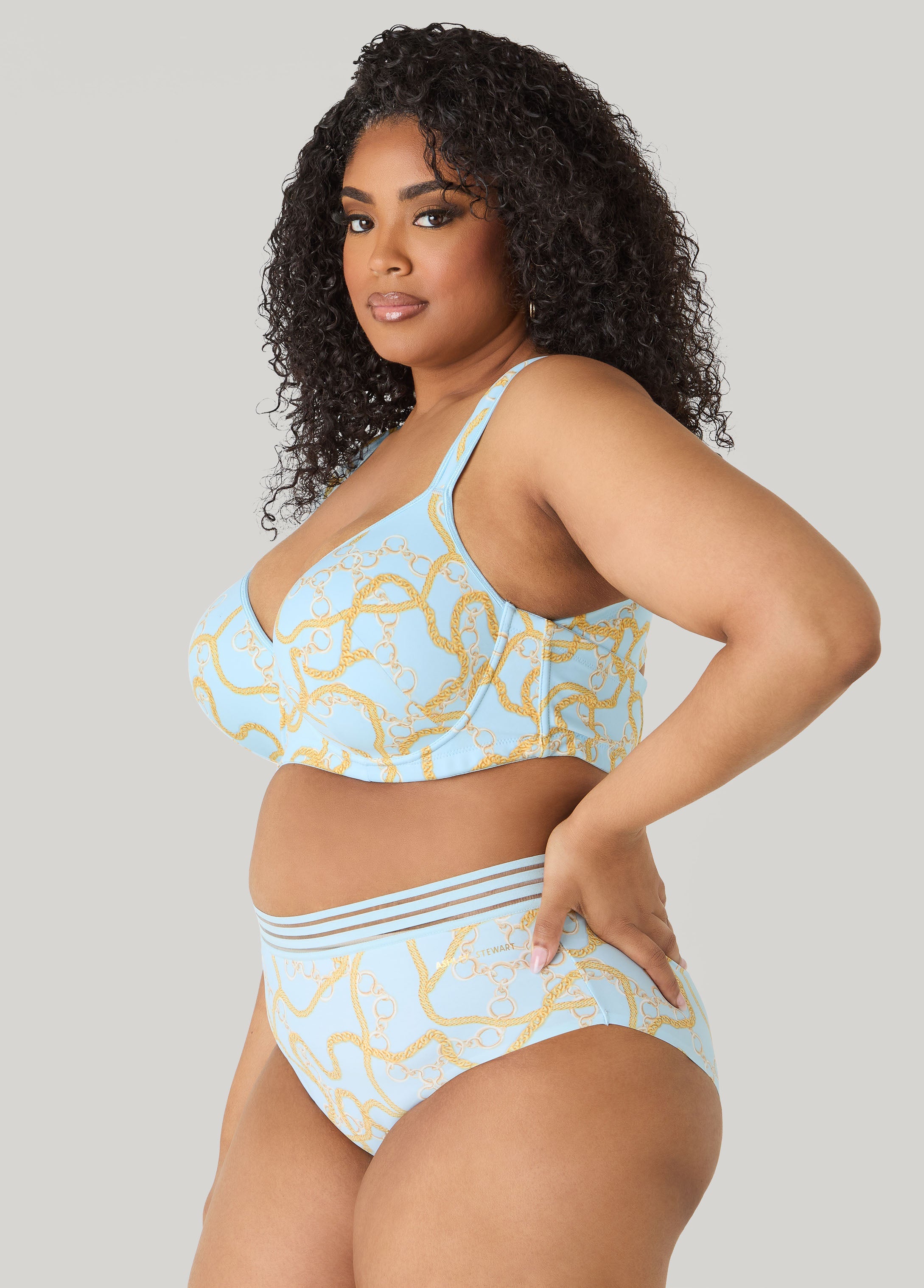 Chain Print Plunge Butterfly Bra