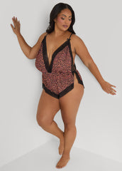 Leopard Print Lingerie Romper