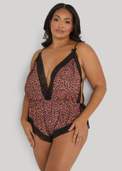 Leopard Print Lingerie Romper