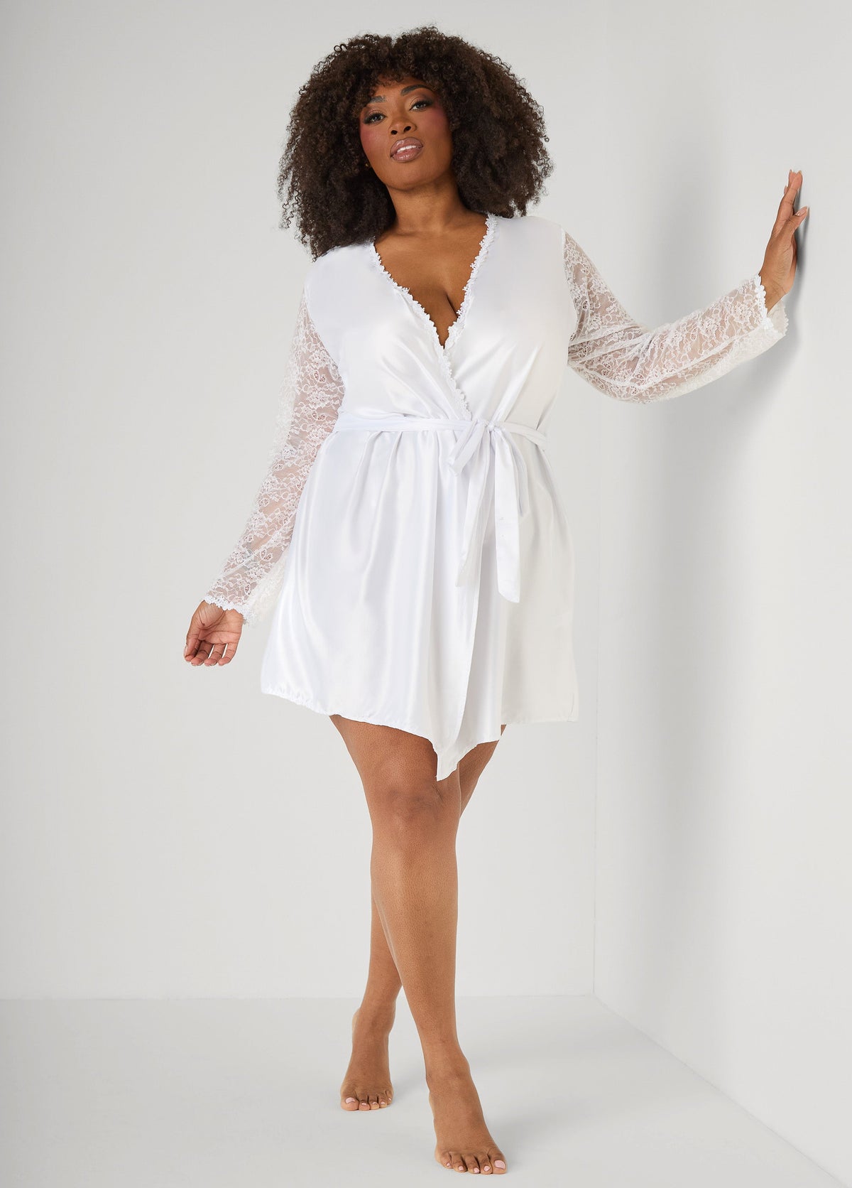Lace And Satin Robe