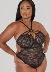 Caged Crotchless Lace Bodysuit