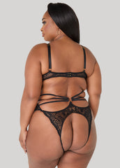 Caged Crotchless Lace Bodysuit