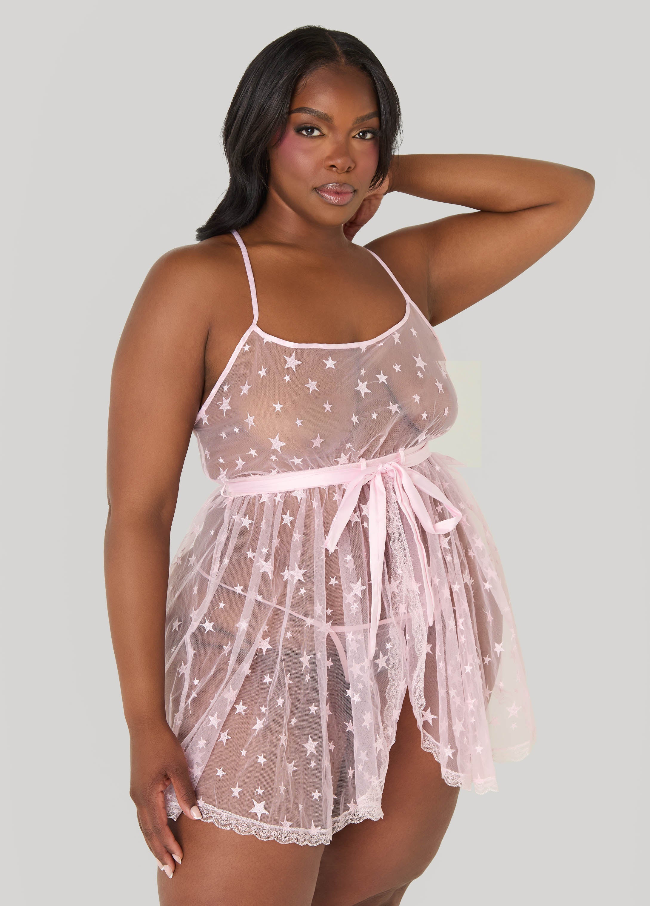 Star Mesh Babydoll Set