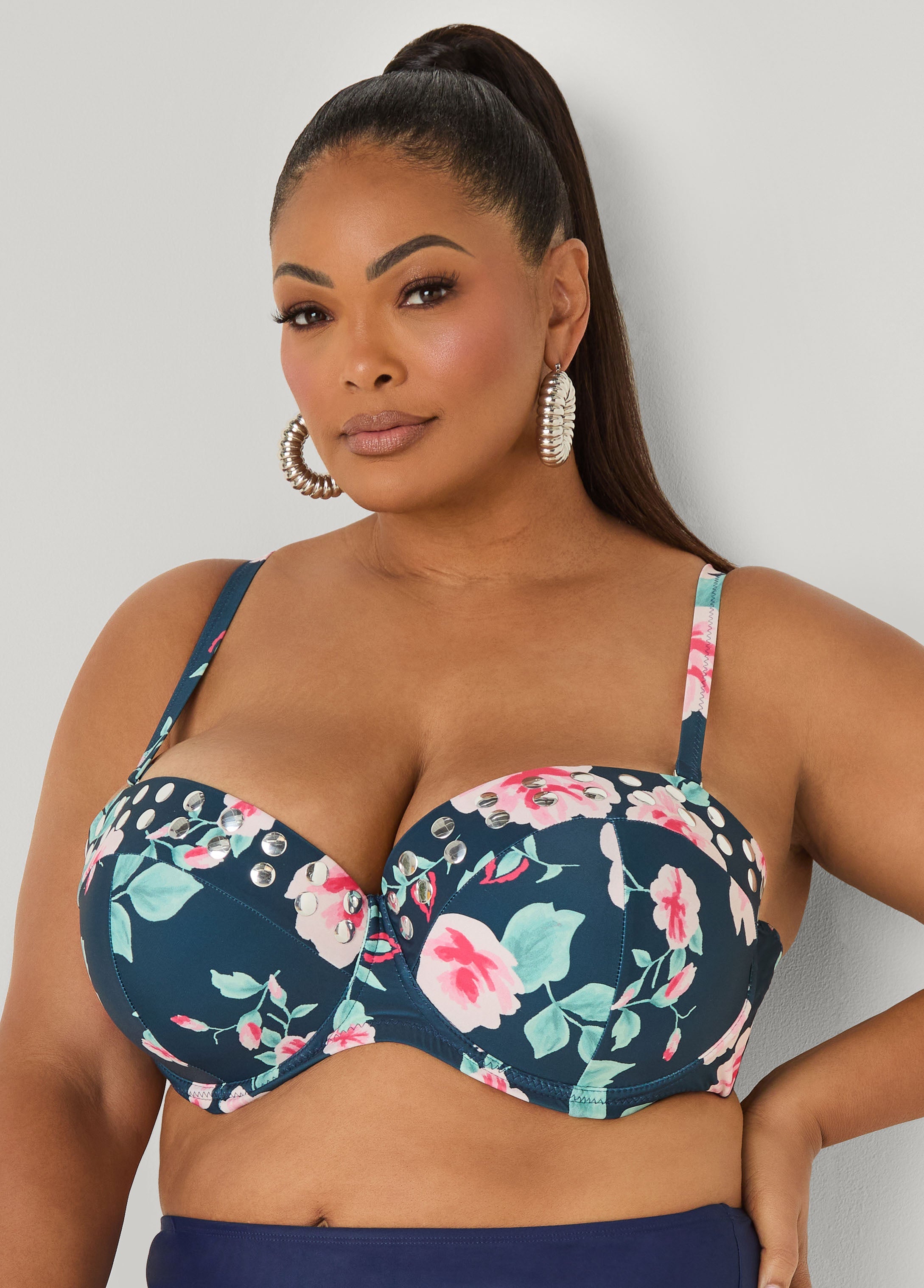 Convertible Floral Bikini Top