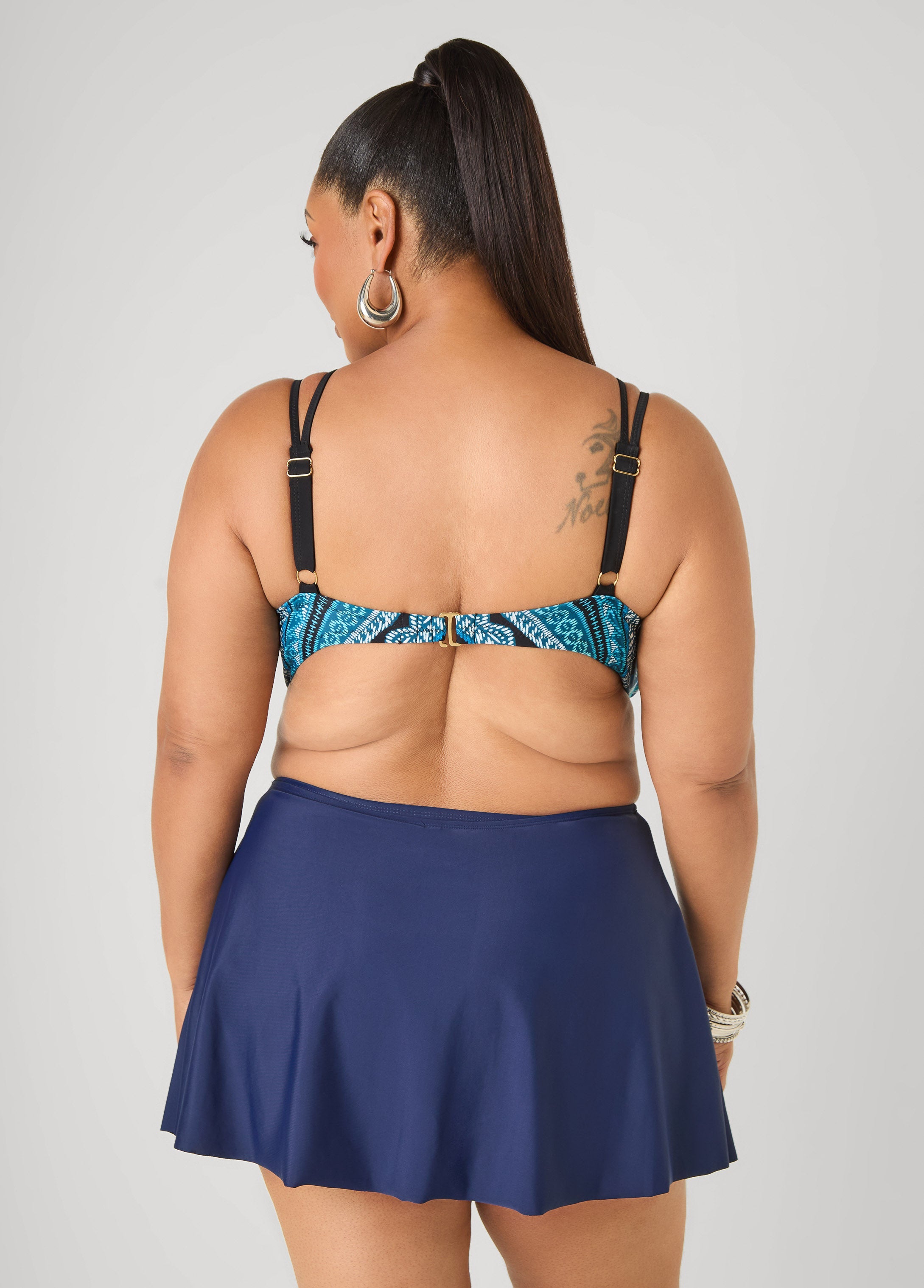 Caged Printed Bikini Top