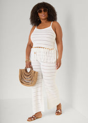 Beaded Fringe Crochet Coverup Set