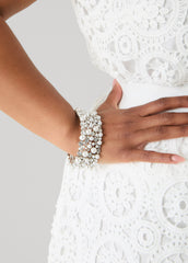 Faux Pearl And Crystal Bracelet