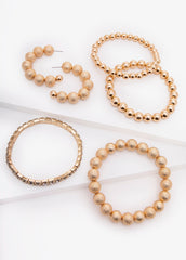 Gold Bracelet And Earrings Set