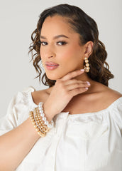 Gold Bracelet And Earrings Set
