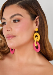 Tri Tone Link Earrings