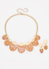 Marbled Stone Necklace Set