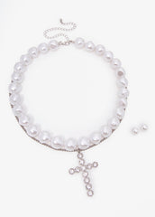 Cross Layered Necklace Set
