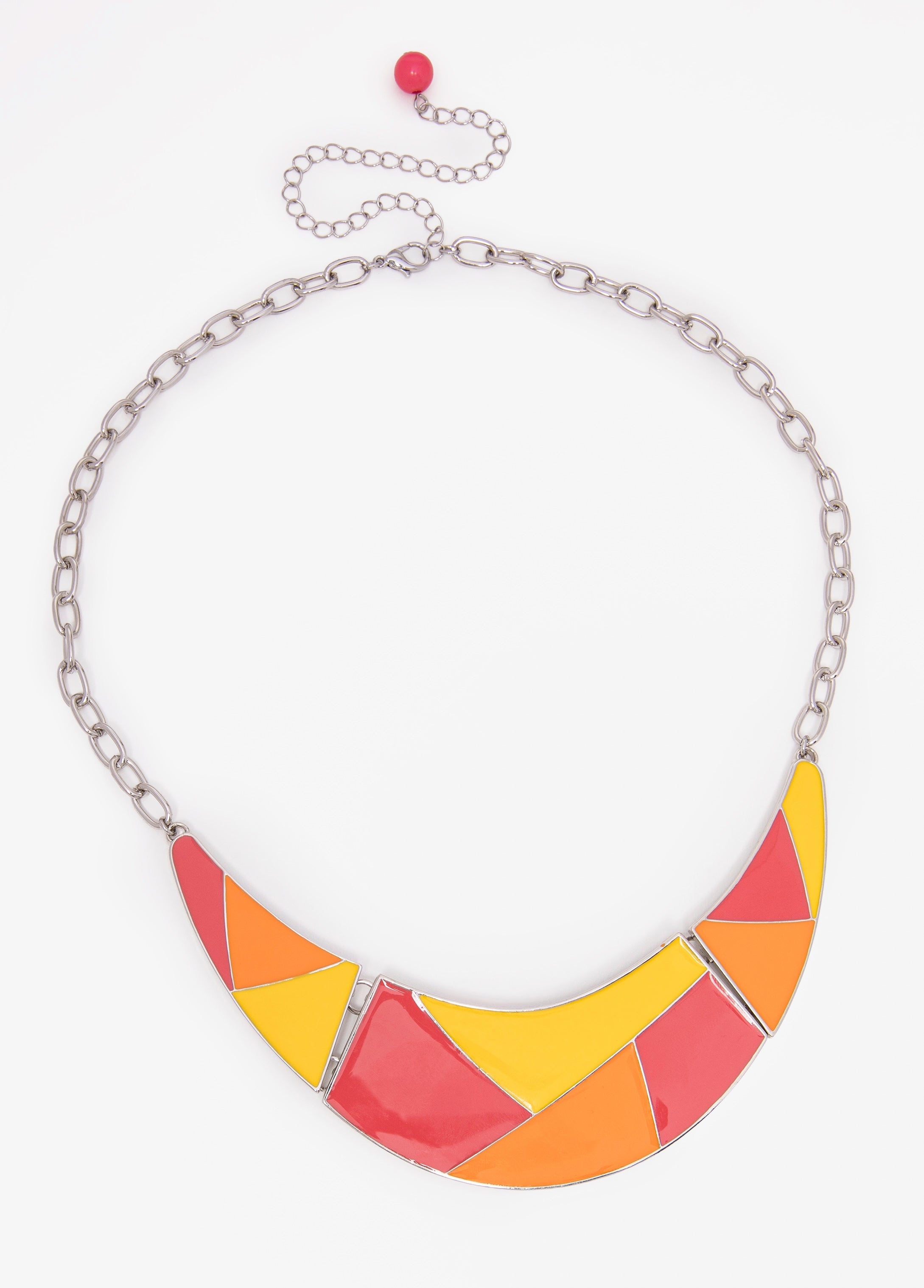 Colorblocked Crescent Necklace
