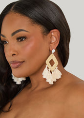 Tasseled Raffia Earrings