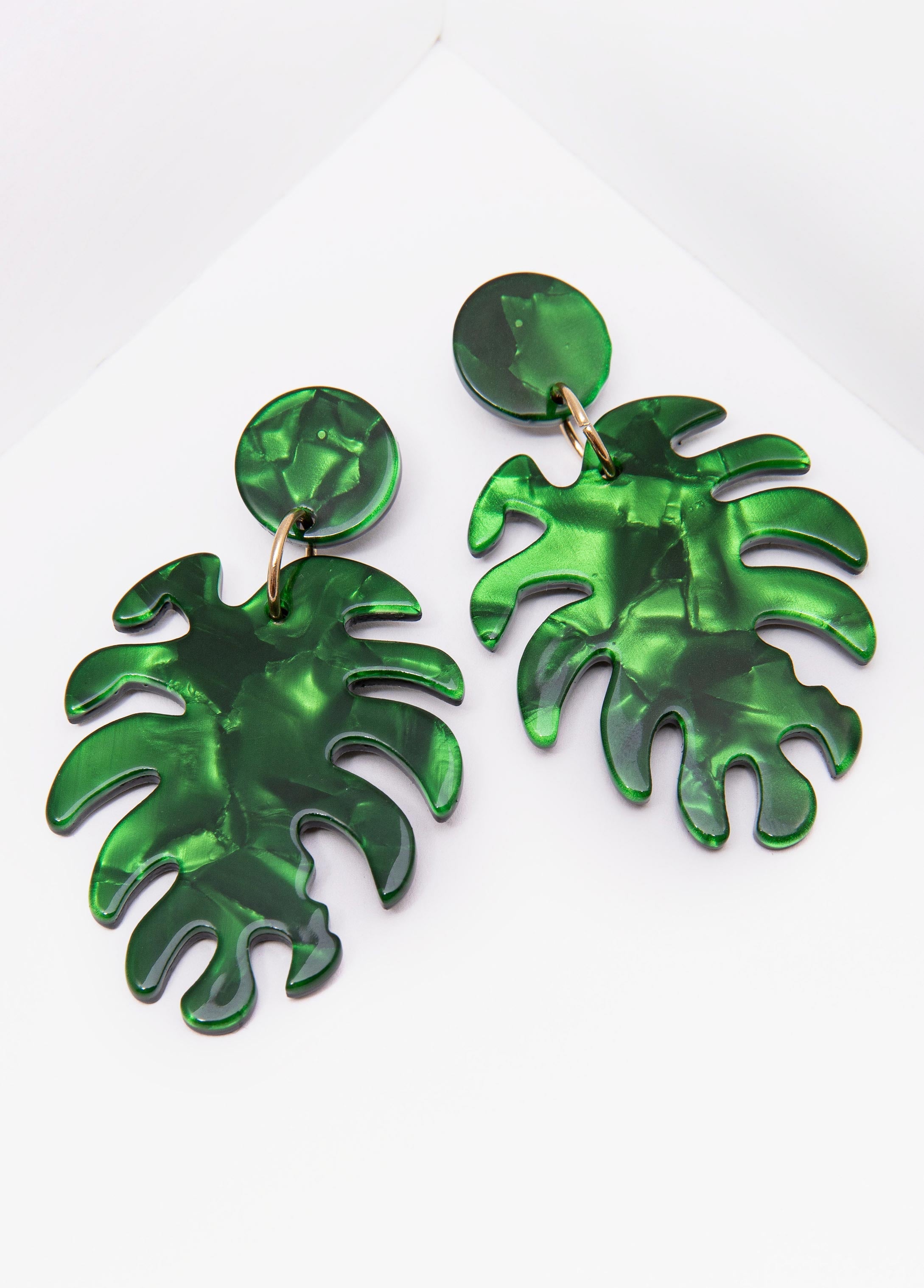 Marble Leaf Earrings