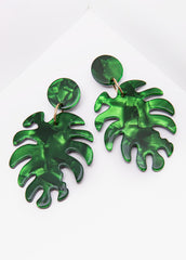 Marble Leaf Earrings