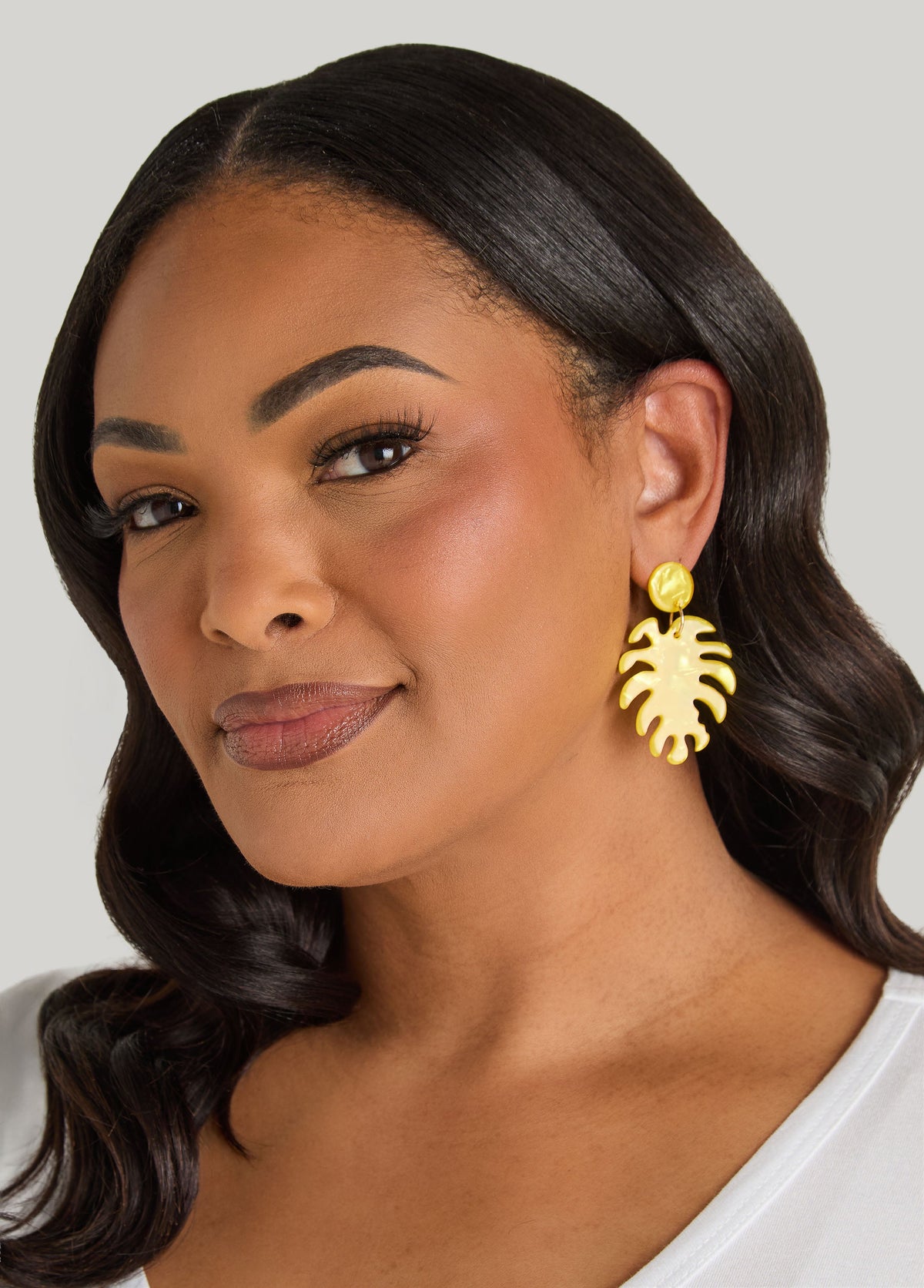 Marbled Leaf Drop Earrings
