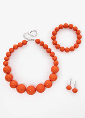 Beaded Three Piece Necklace Set