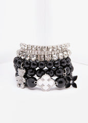 Clover Crystal And Bead Bracelets