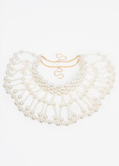 Layered Faux Pearl Collar