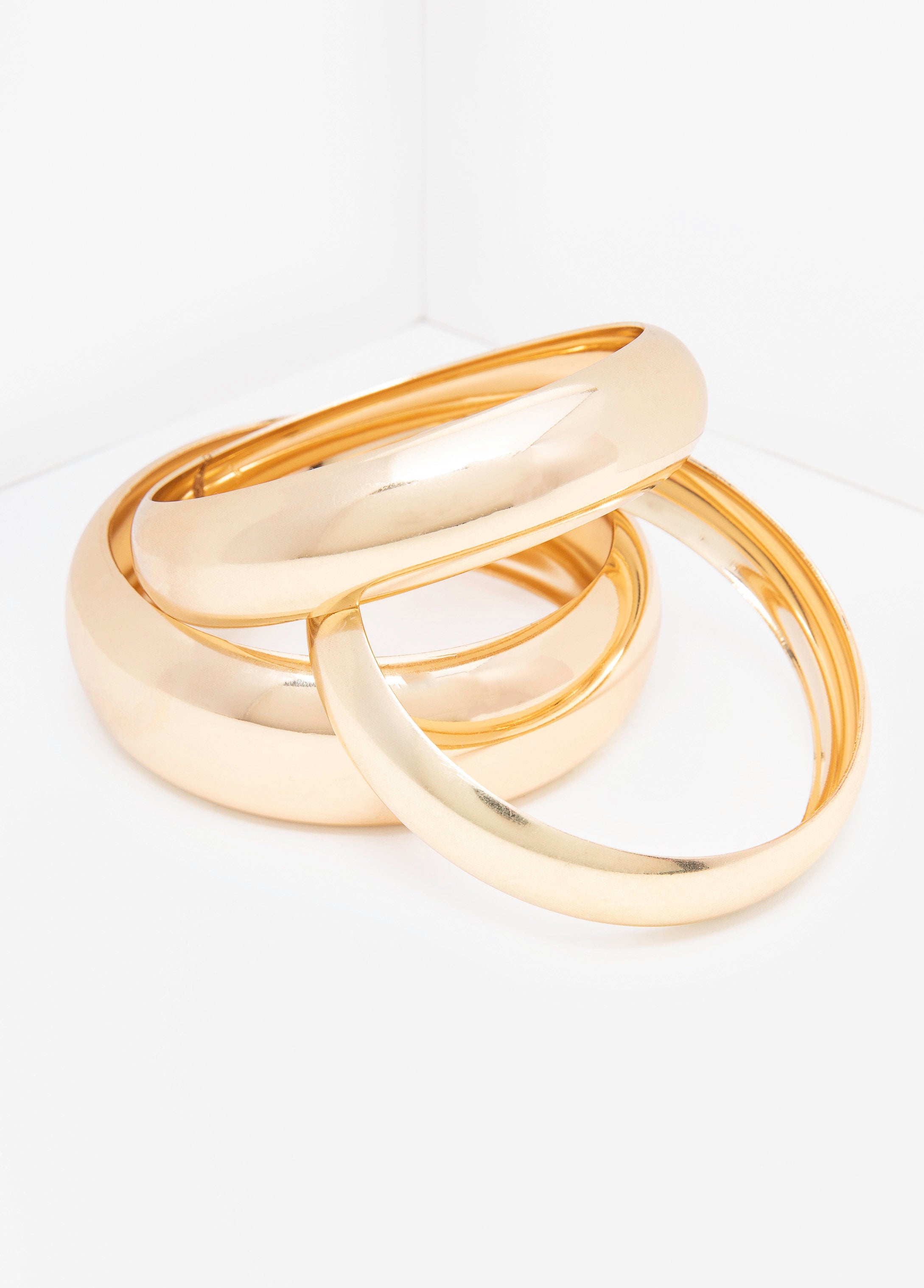 Set Of Three Gold Tone Bangles