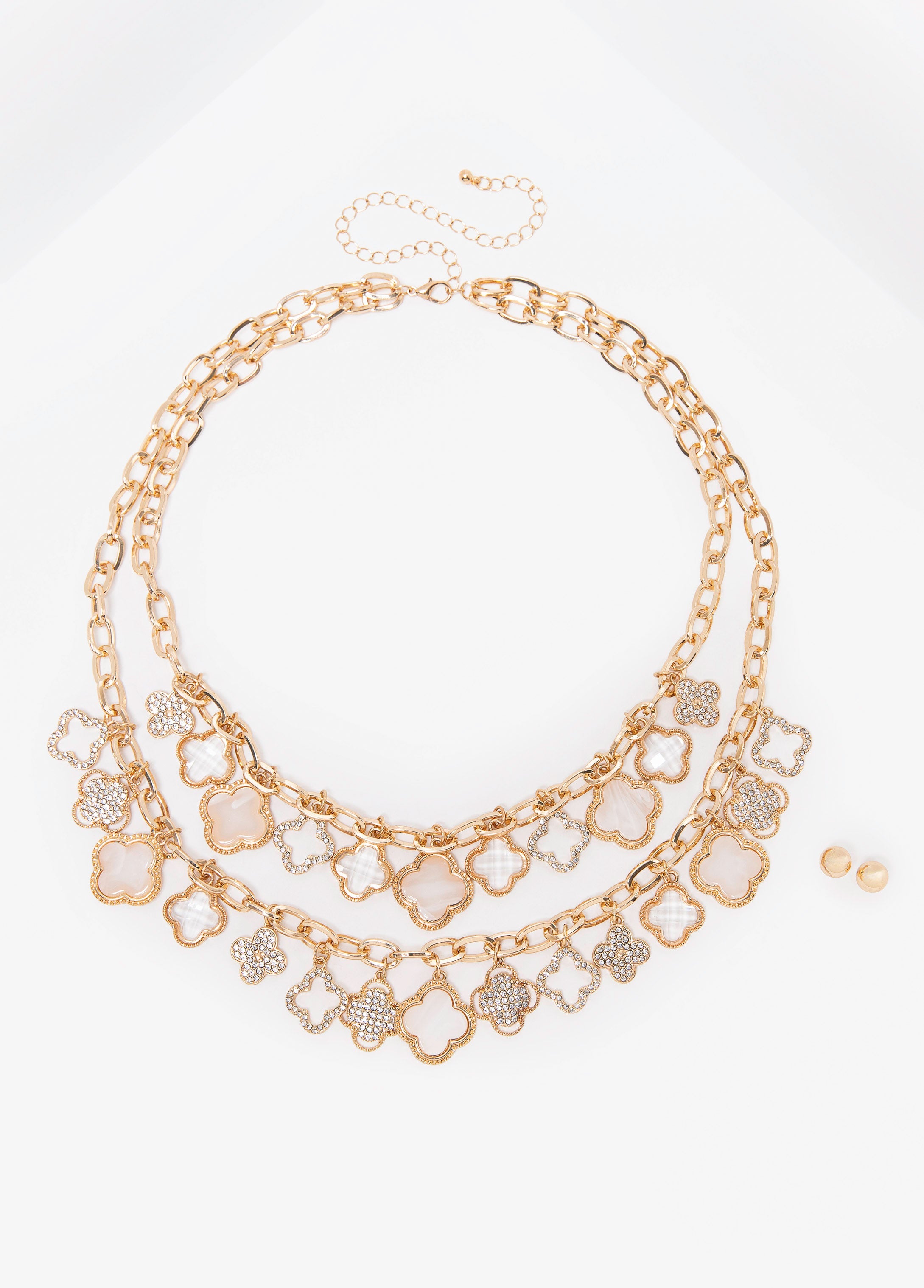 Layered Clover Necklace Set