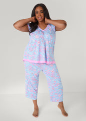 Ellen Tracy Floral PJ Capris Set