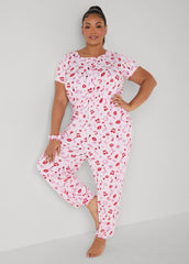 Moon To Noon Kiss Print Jumpsuit Set