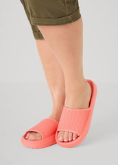Ribbed Slip On Slides
