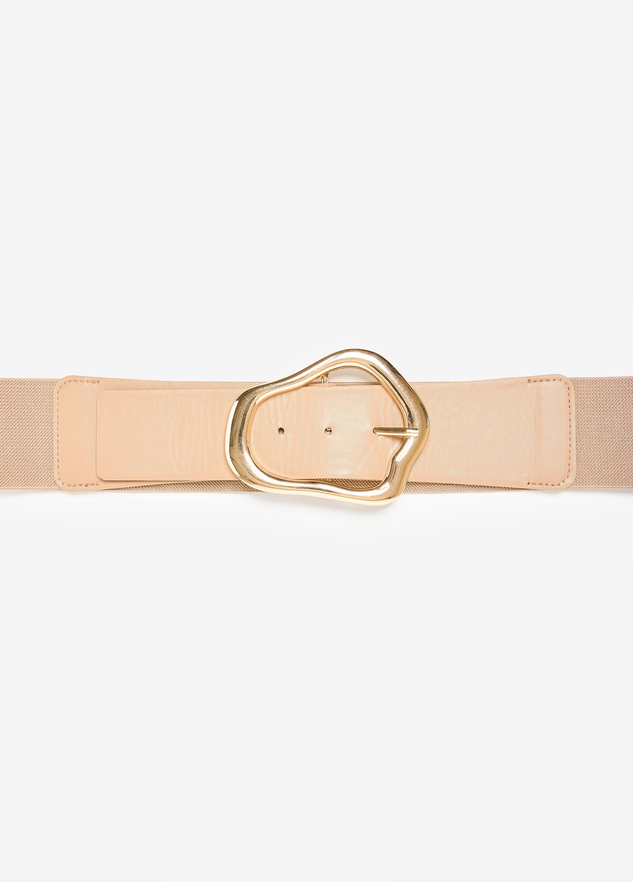 Sculpted Buckle Faux Leather Belt
