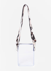 Cow Print Trimmed Clear Camera Bag