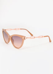Chain Trimmed Cat Eye Sunglasses