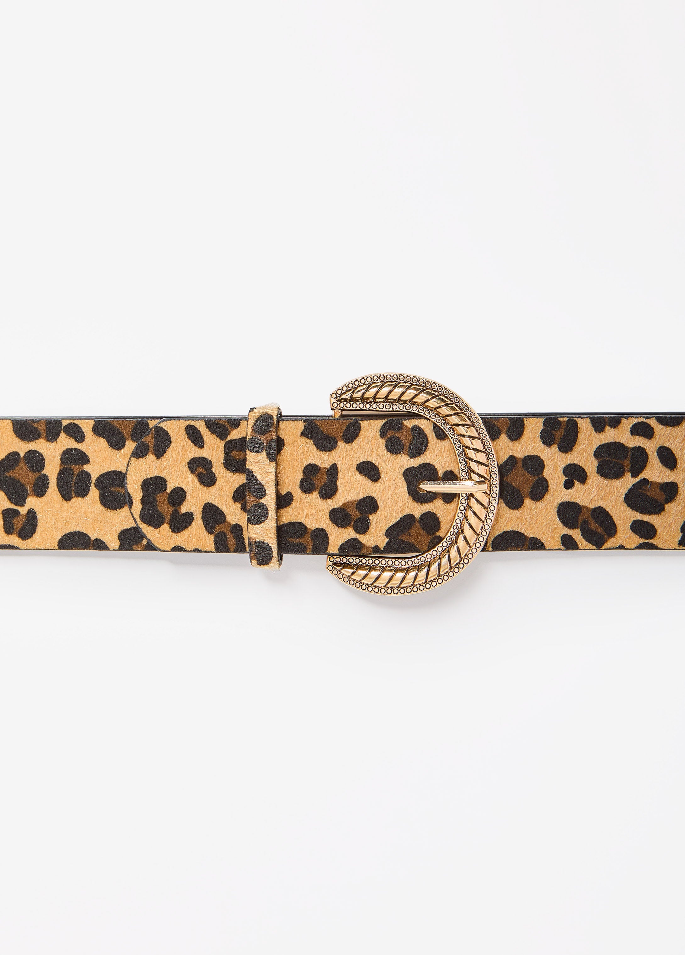 Animal Faux Calf Hair Belt