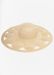 Metallic Cutout Straw Hat