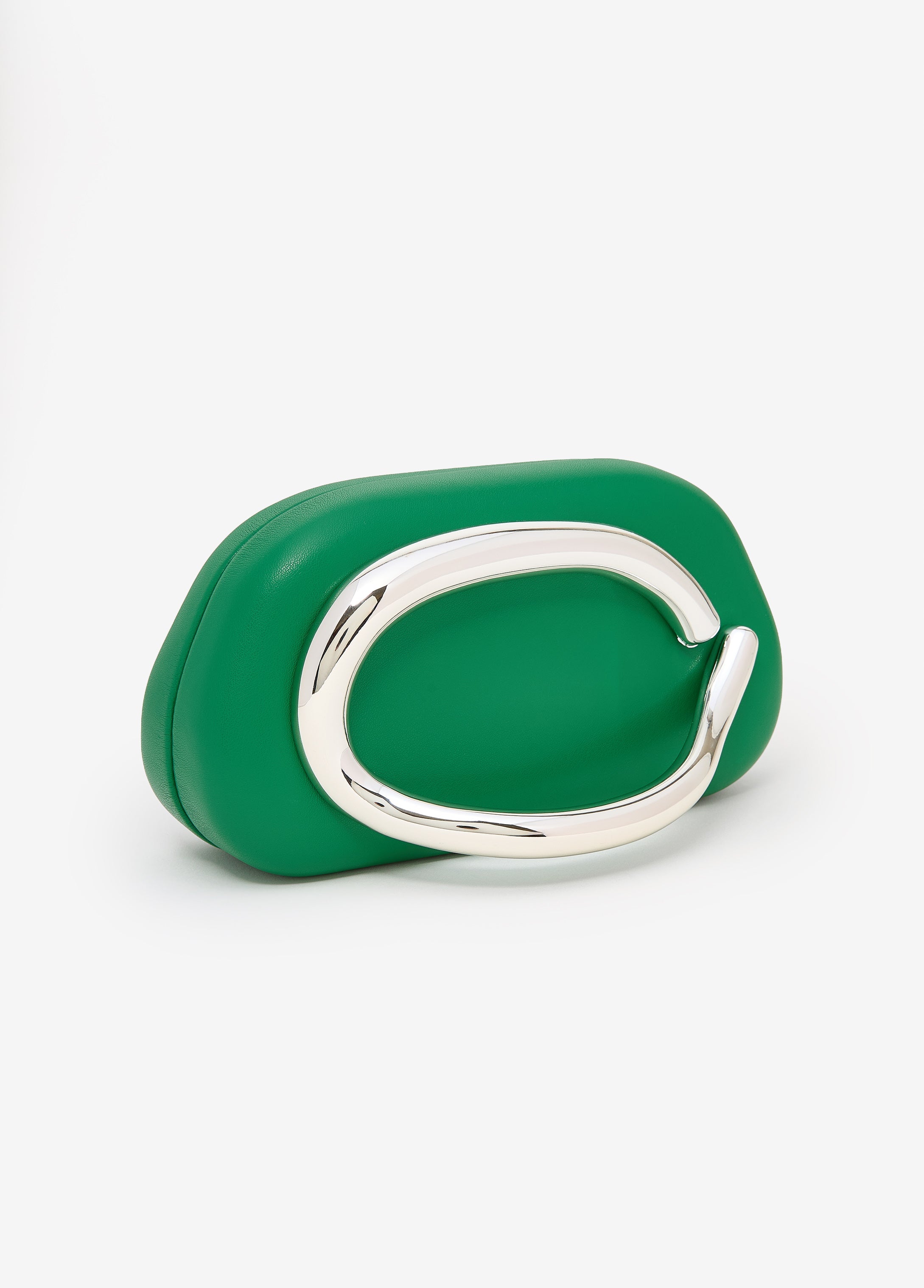 Sculptural Faux Leather Clutch