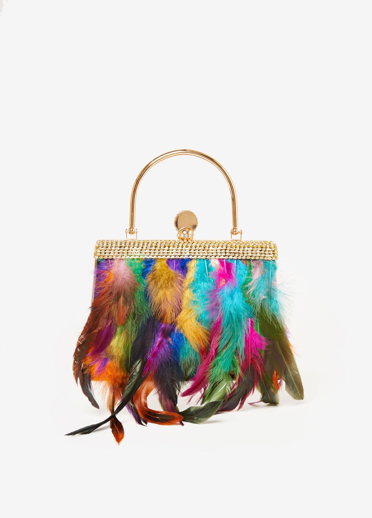 Feather And Crystal Evening Bag