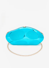 Hammered Metallic Bean Clutch