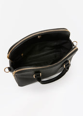 Textured Faux Leather Satchel