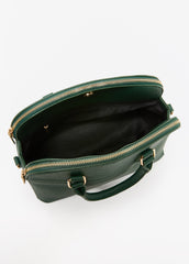 Texture Faux Leather Satchel