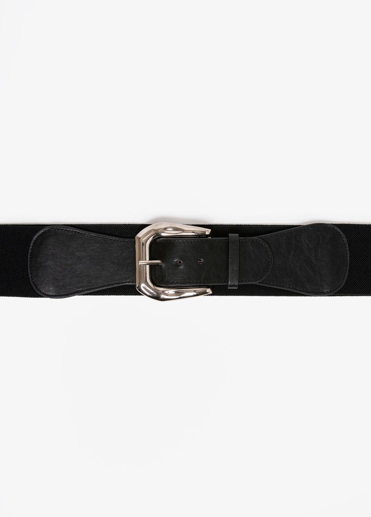 Hammered Silver Tone Buckle Belt