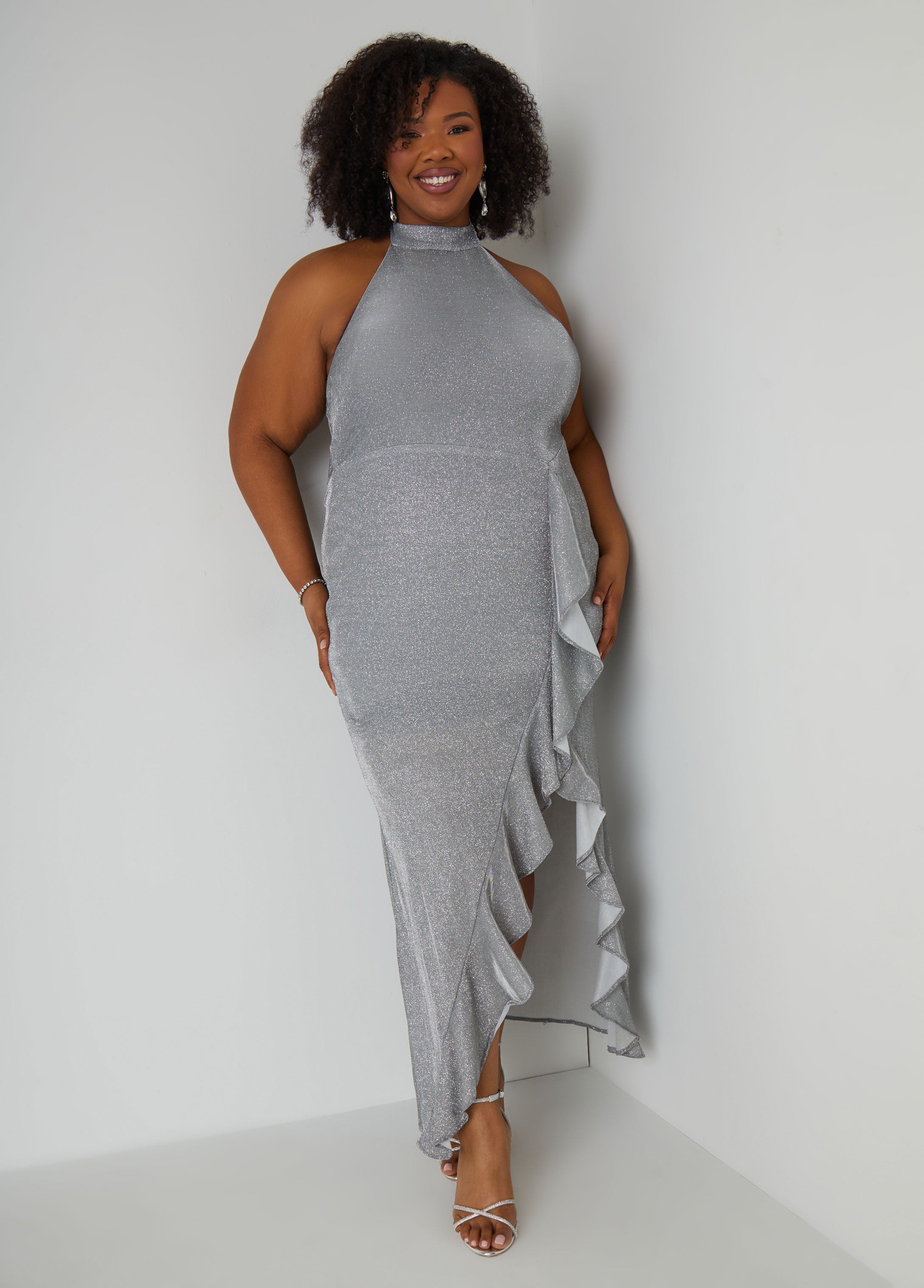 Metallic Halter Gown