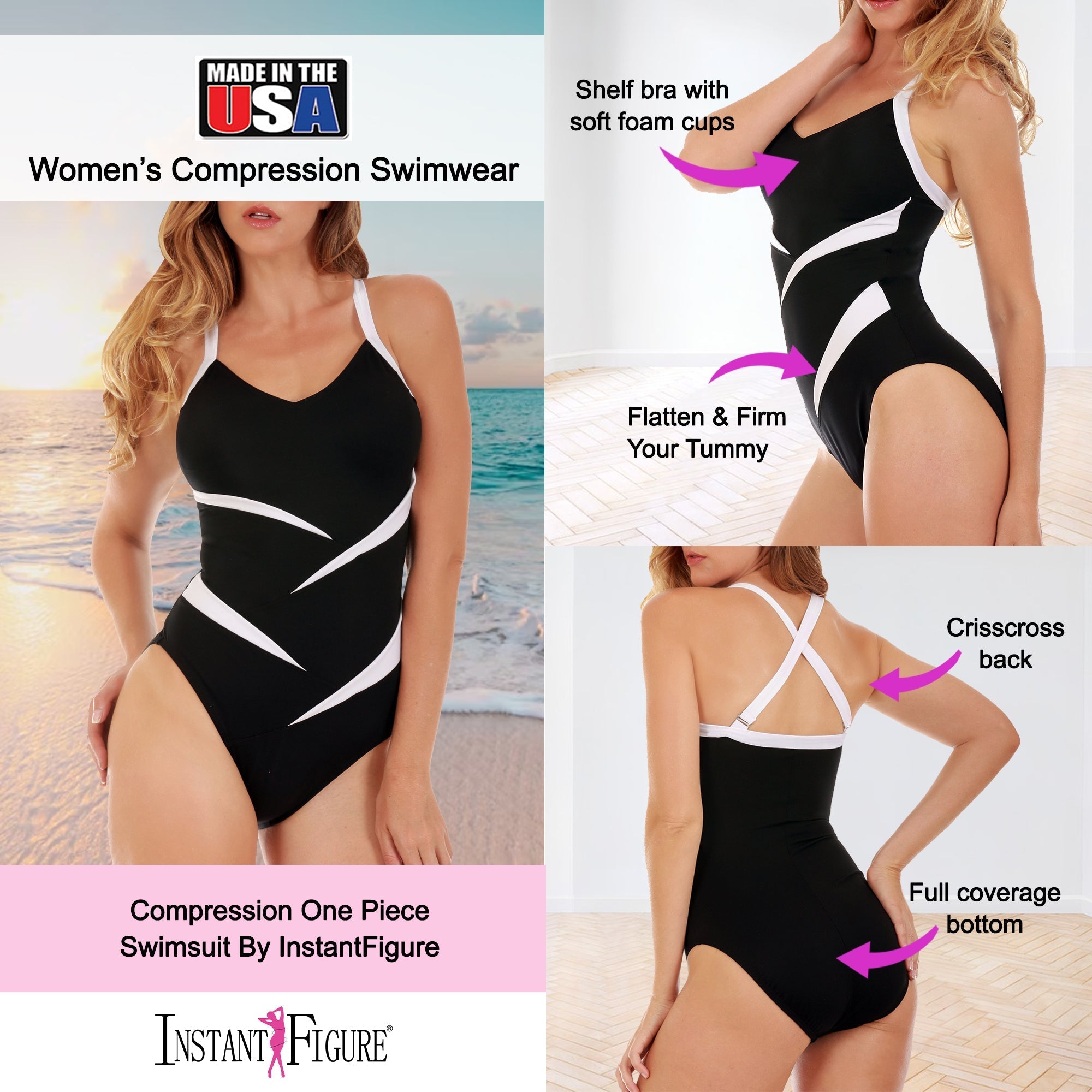 InstantFigure Two Tone Swimsuit