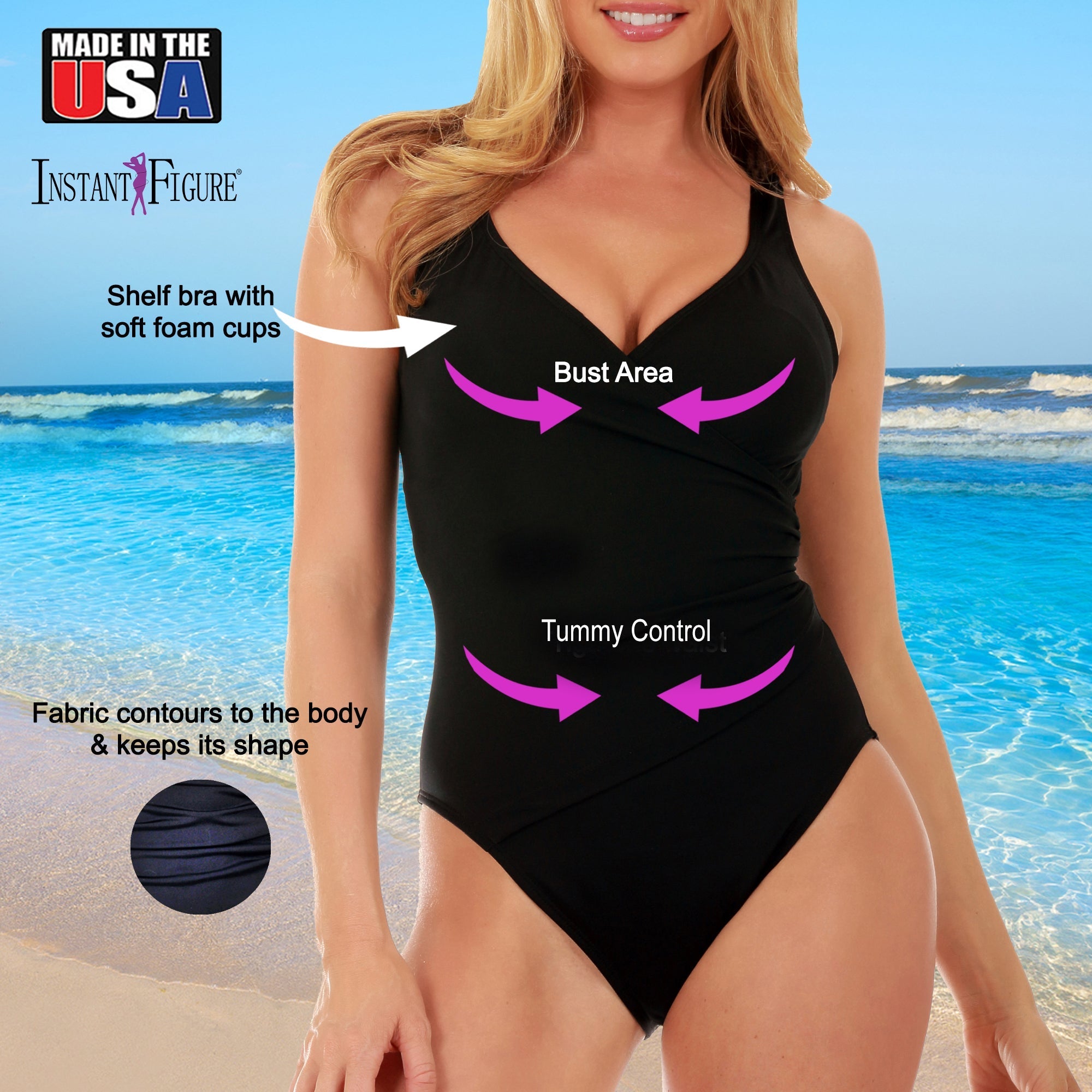 InstantFigure Faux Wrap Swimsuit