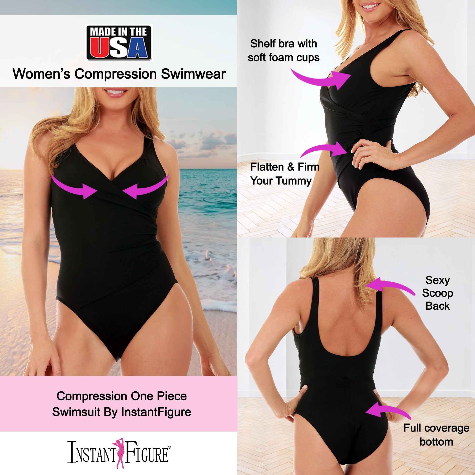 InstantFigure Faux Wrap Swimsuit
