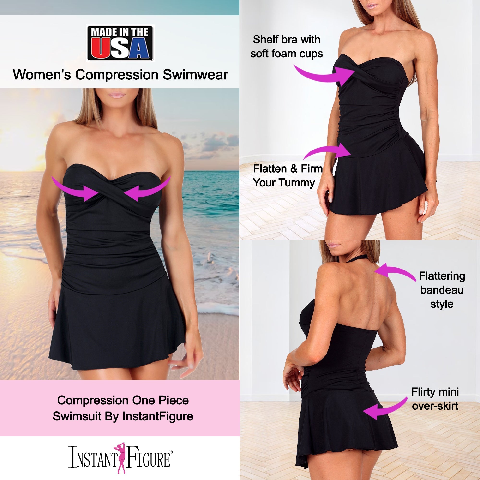 InstantFigure Strapless Swimdress