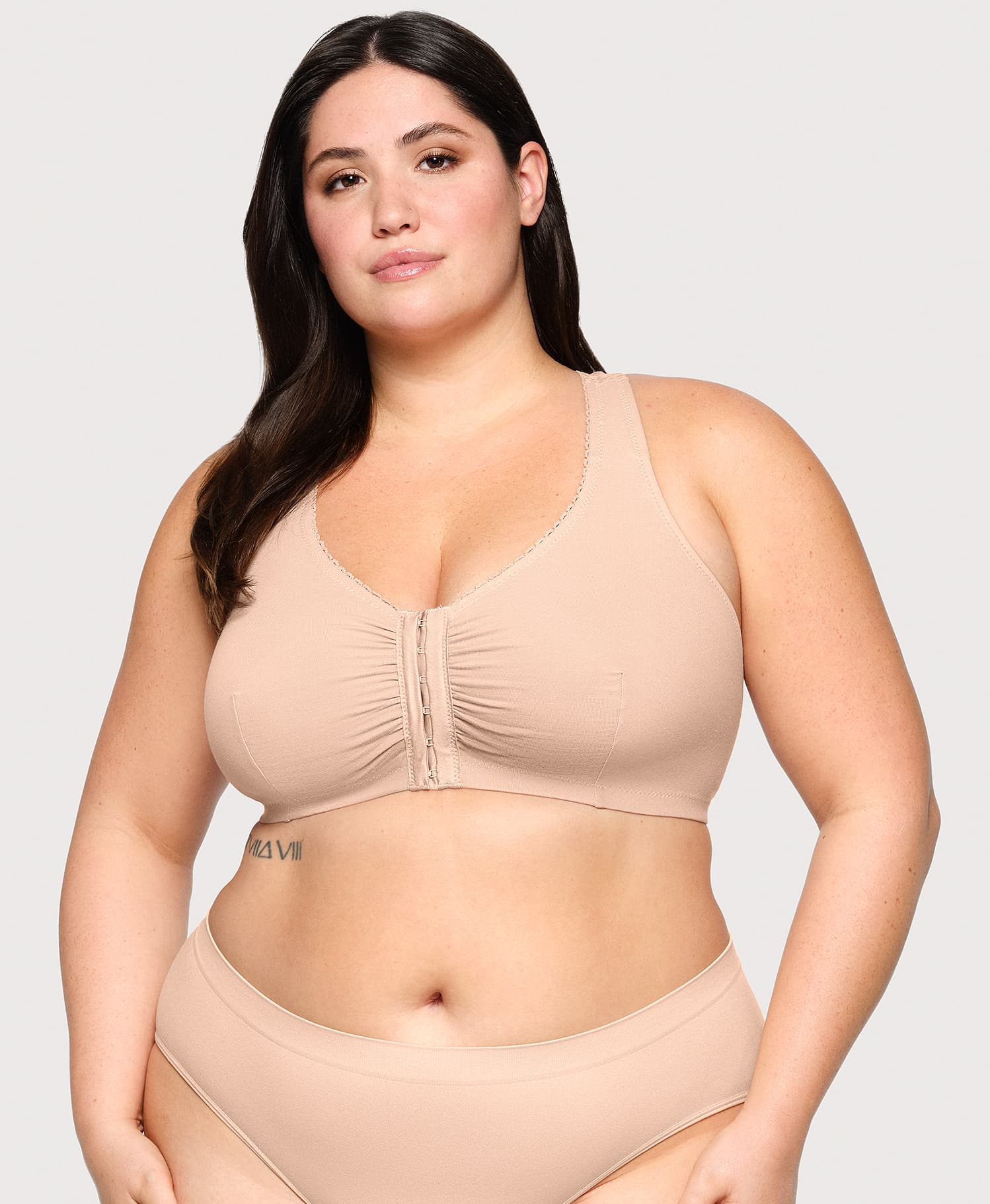 Lace Panel T Back Comfort Bra
