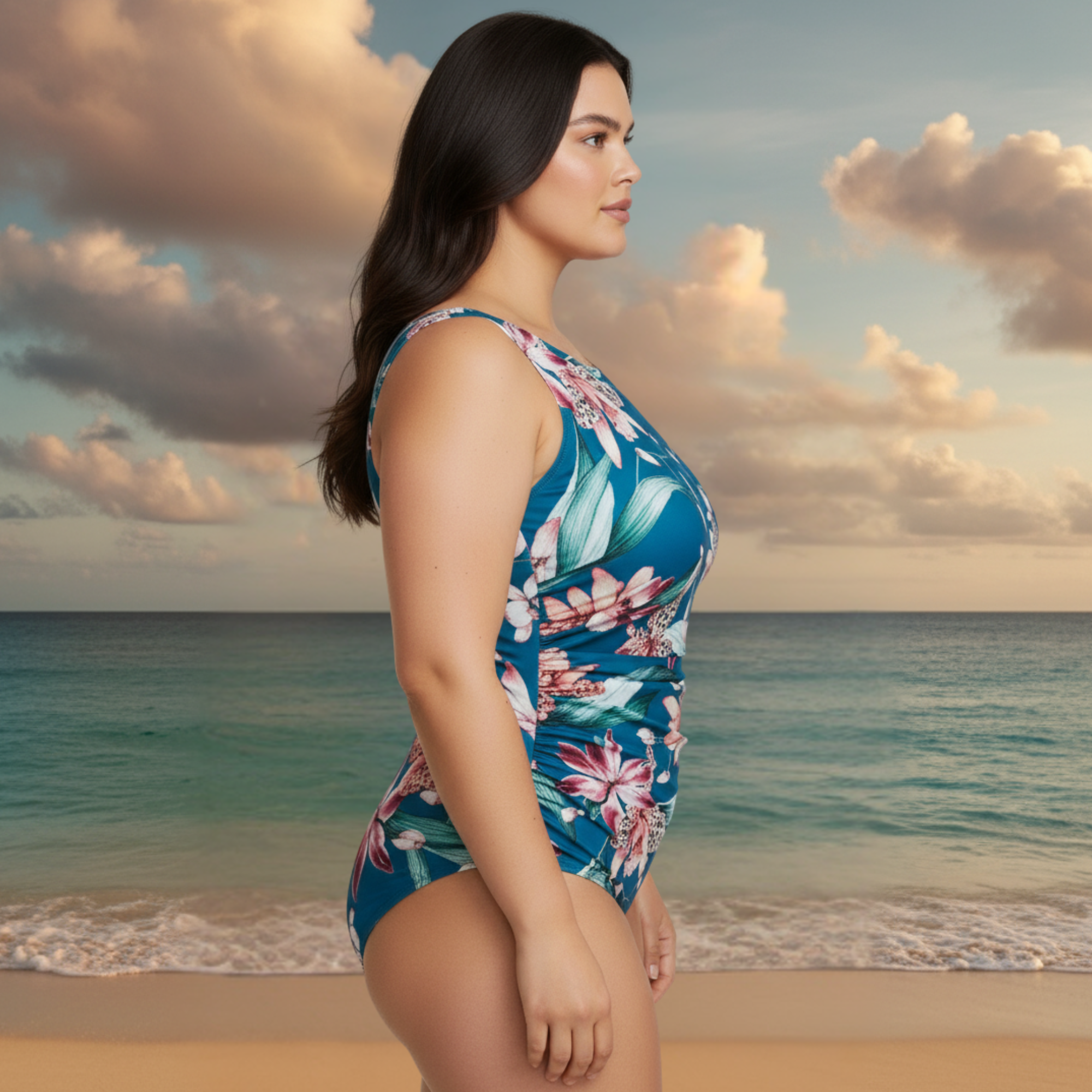 InstantFigure Orchid High Neck Swimsuit